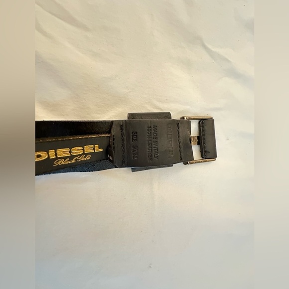 Diesel Men’s Black Gold Belt Size 32 - Picture 3 of 9